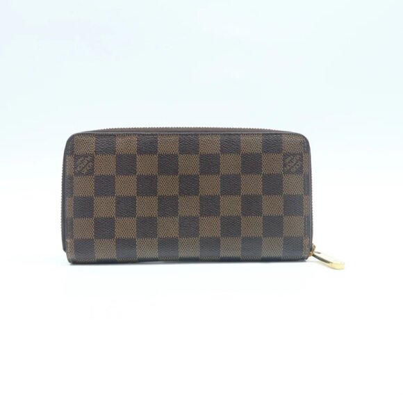 100% Authentic Louis Vuitton Zippy Brown Damier Ebene  leather Wallet - Picture 2 of 12